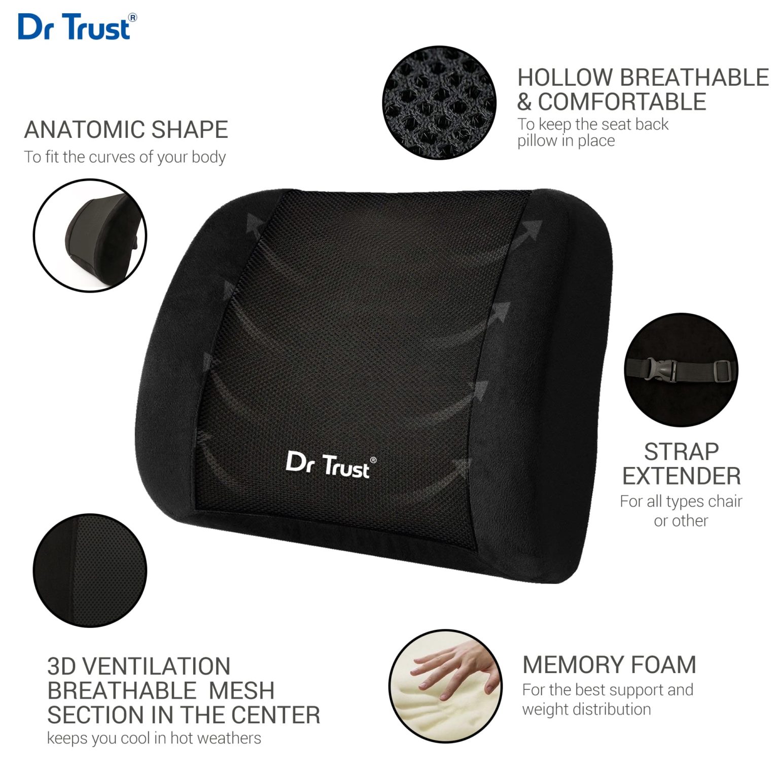 Dr Trust Usa Backrest Pillow 305 - Drtrust